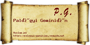 Palágyi Geminián névjegykártya